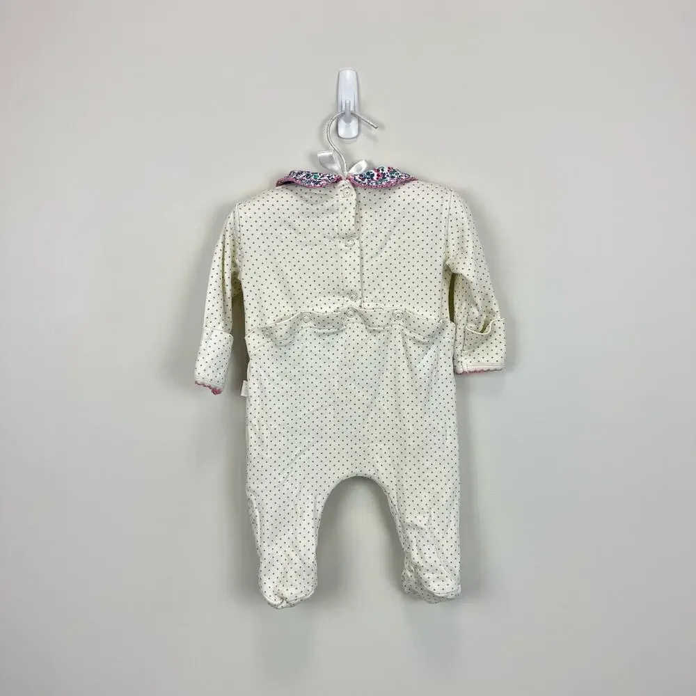 JoJo Maman Bebe Ditsy Floral Bird Footie 0-3 Months